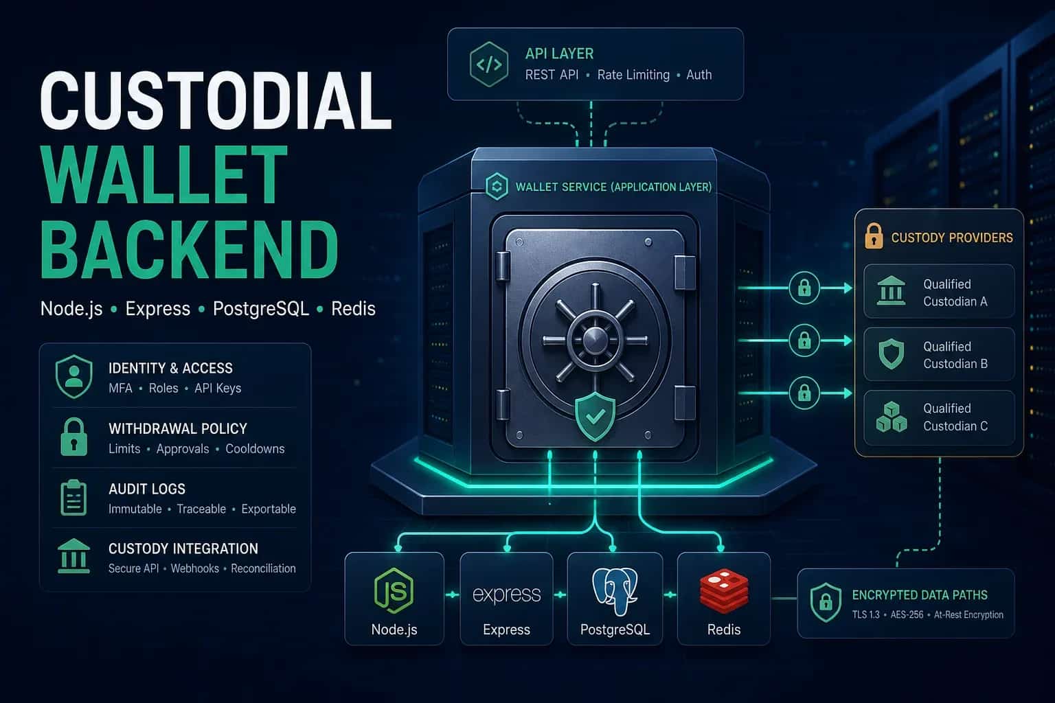 Custodial Wallet Backend - MFA, Withdrawal Controls & Custody Adapter