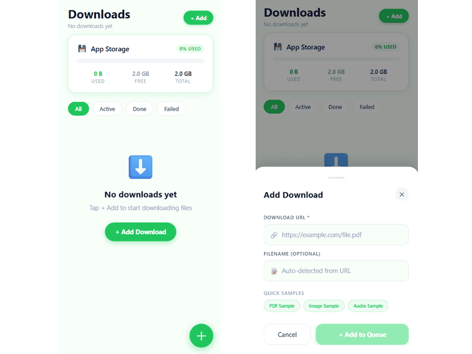 Mobile Downloader Starter Template