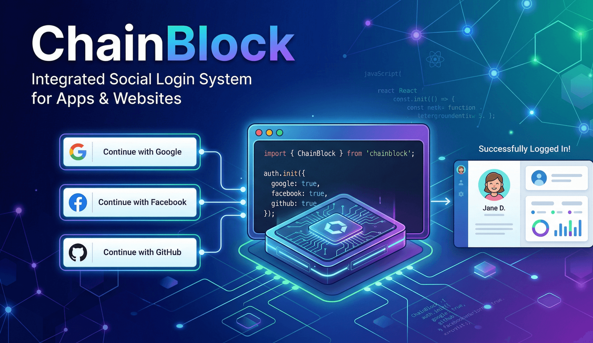 Google_Git_FB Login Module(FE/BE)