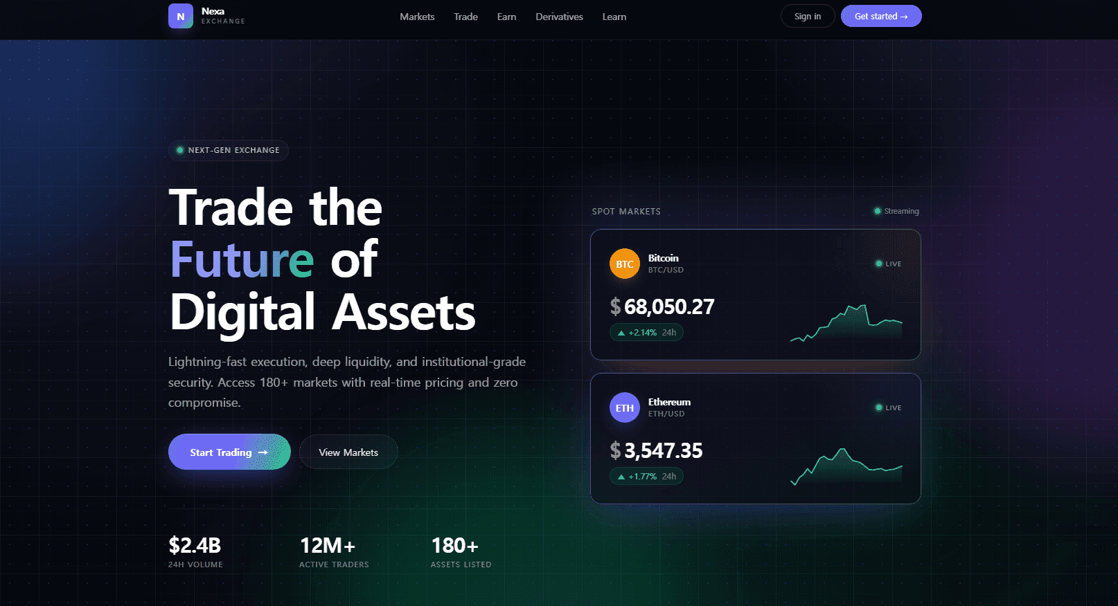 Crypto Exchange Homepage Design Template