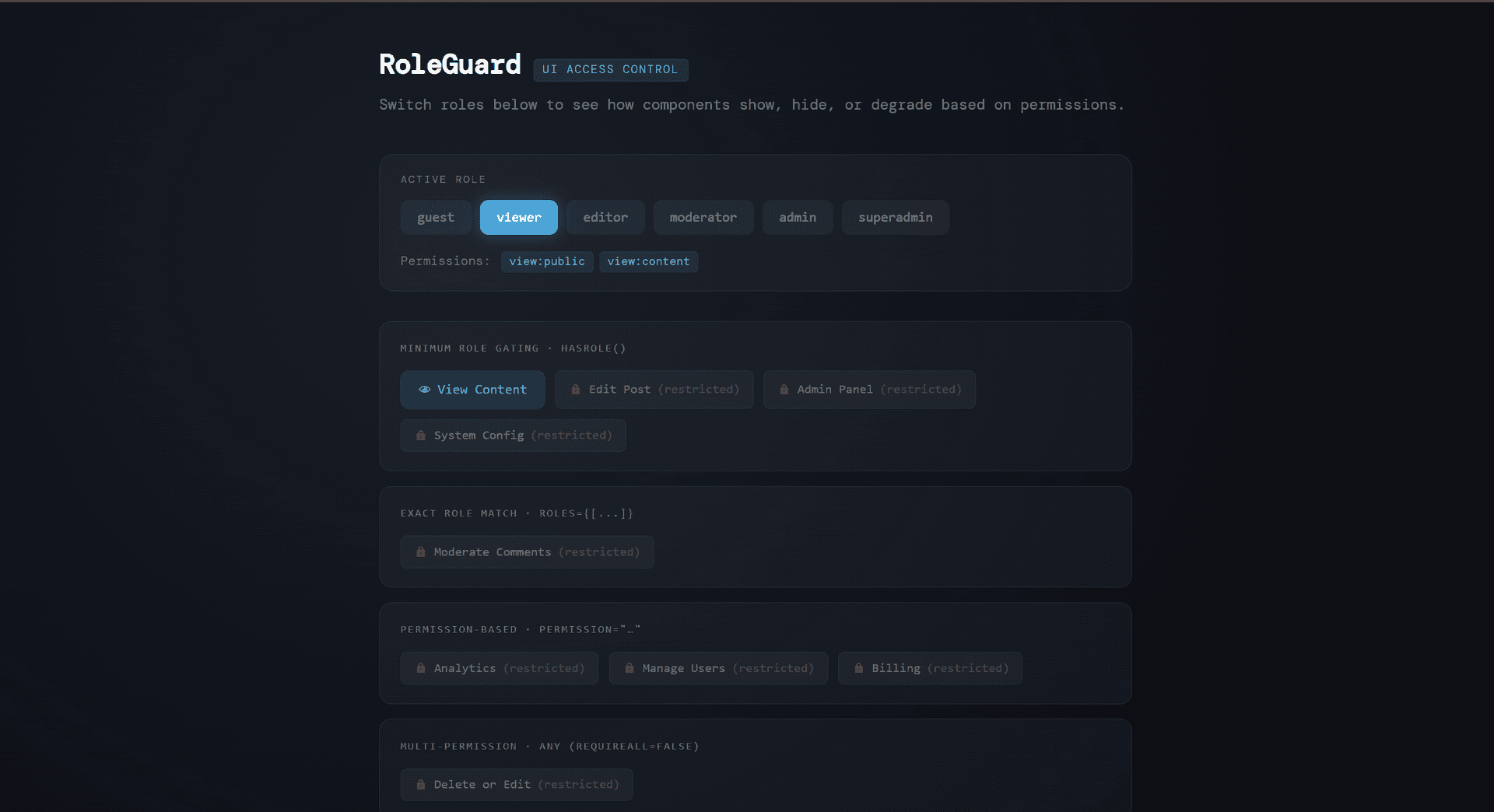 Role-Based UI Guard preview 1