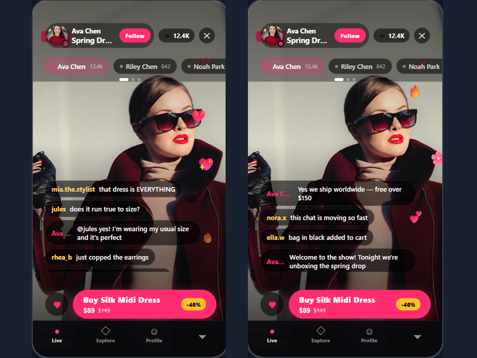 Live Commerce App Template preview 1