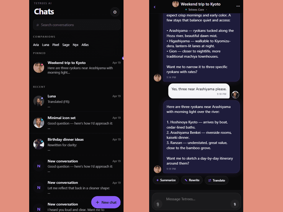 Character AI Chat Template preview 1