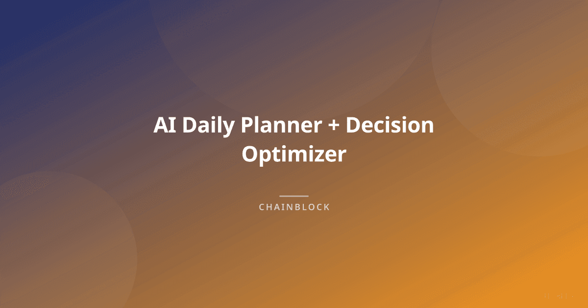 AI Daily Planner + Decision Optimizer preview 1