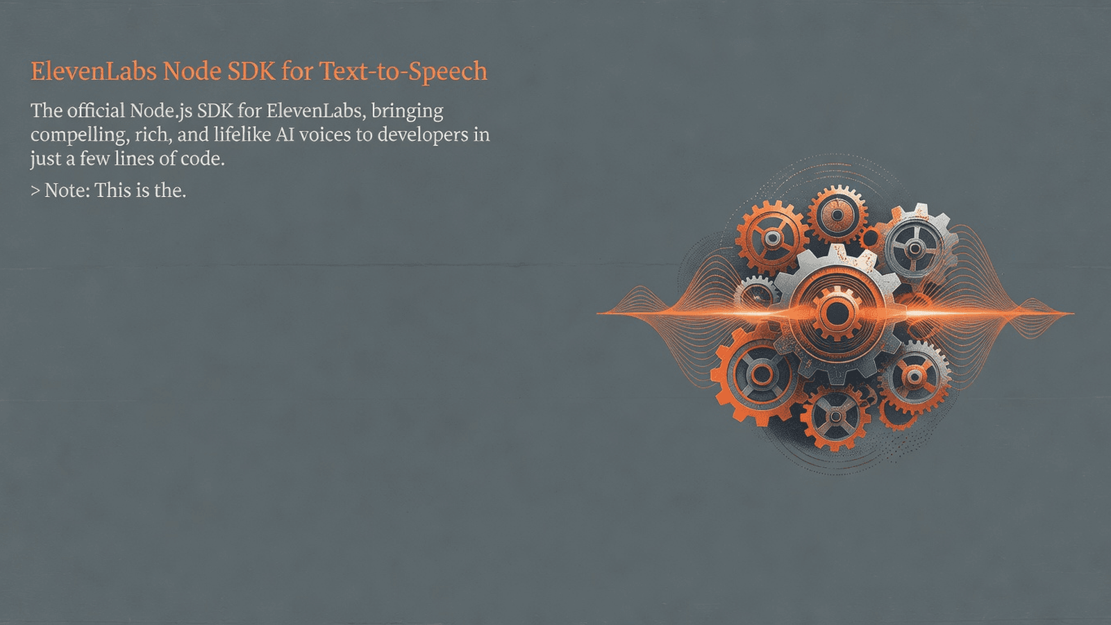 ElevenLabs Node SDK for Text-to-Speech preview 1