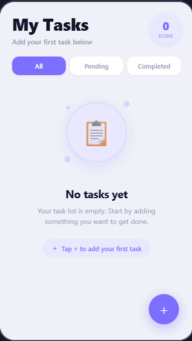 Todo App mobile preview 1