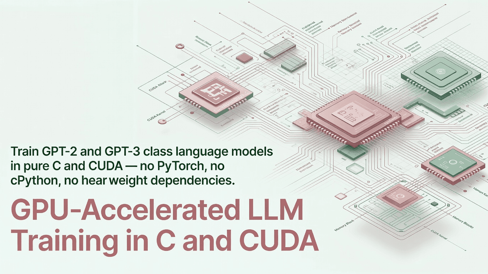 GPU-Accelerated LLM Training in C and CUDA preview 1