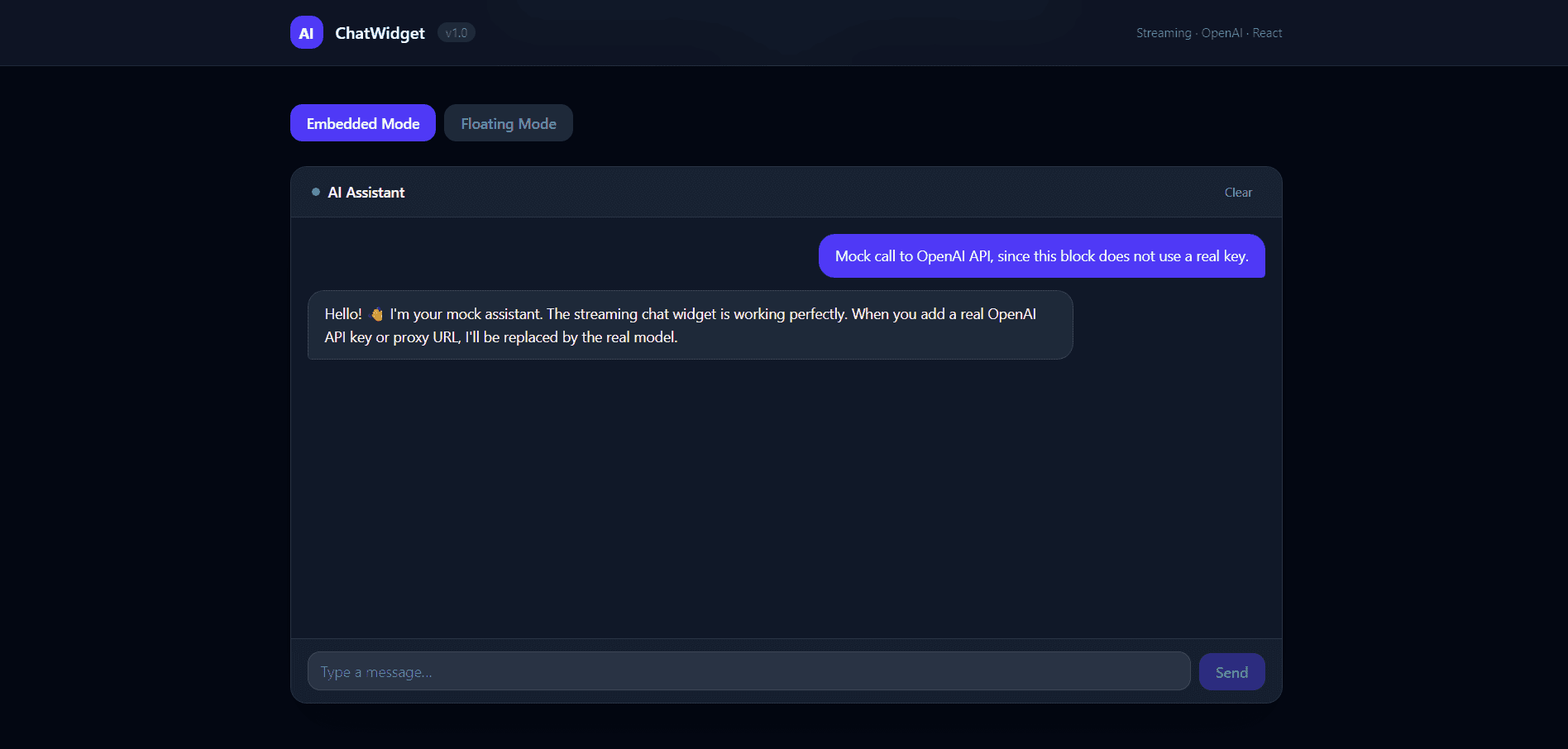 AI Chat Widget - OpenAI