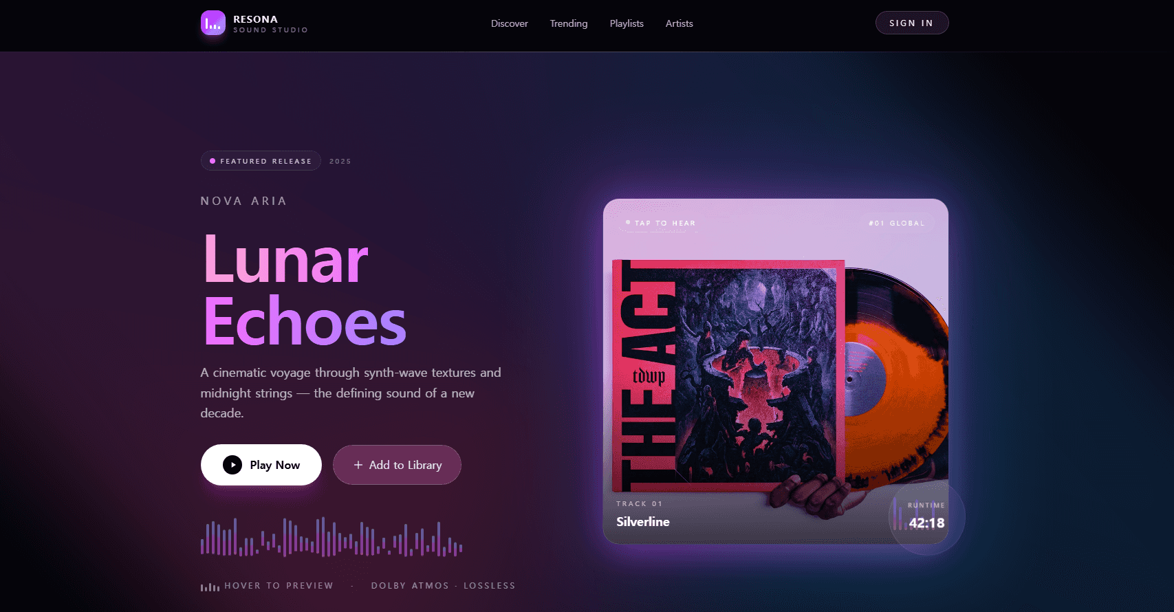 Music Streaming Site Design Template