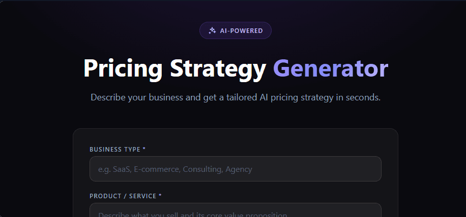 AI Pricing Strategy Generator preview 1