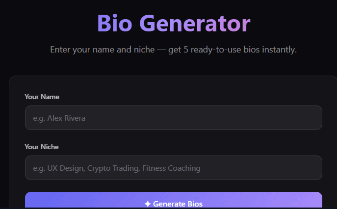 Smart Bio Generator preview 1