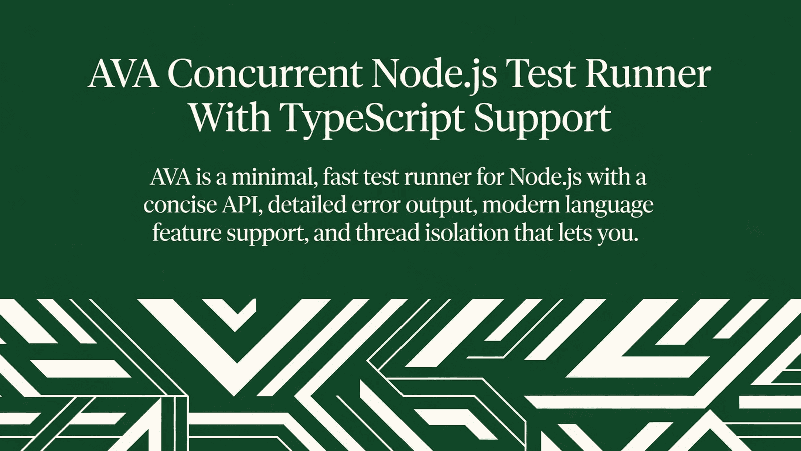 AVA Concurrent Node.js Test Runner With TypeScript Support