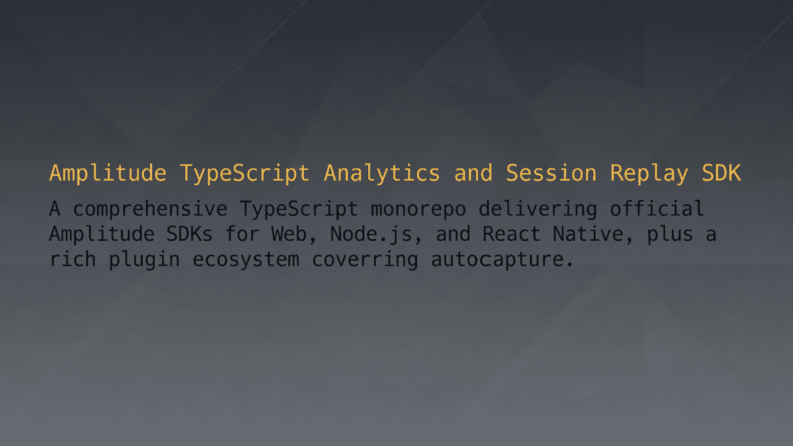 Amplitude TypeScript Analytics and Session Replay SDK preview 1
