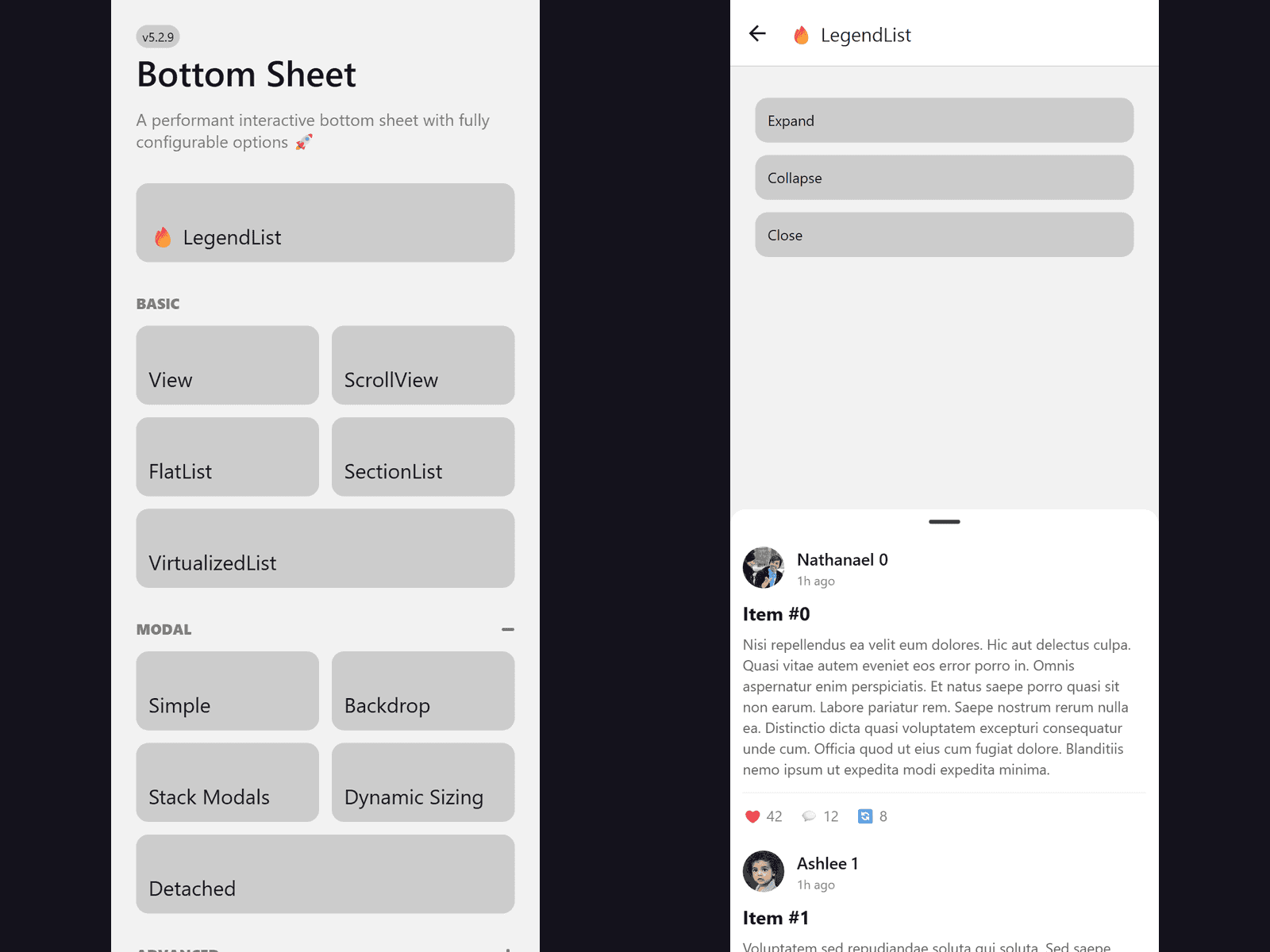 Performant Interactive Bottom Sheet for React Native