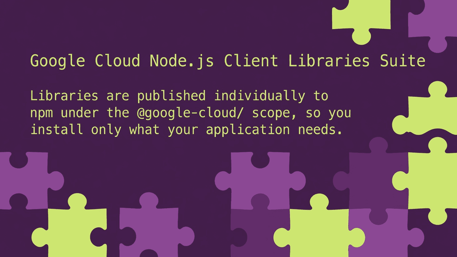 Google Cloud Node.js Client Libraries Suite